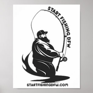 Angeln beginnen Dfw Fishy Angler Lustiger Angler L Poster