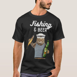 Angeln & Bier Katze T-Shirt