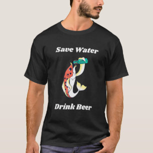 Angeln Bier Wasser sparen Bier trinken Urlaub Ange T-Shirt