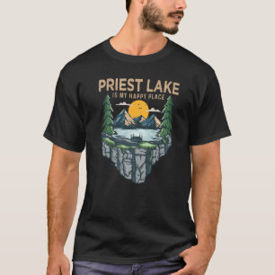 Angeln Booten Camping Mein glücklicher Ort Priest T-Shirt