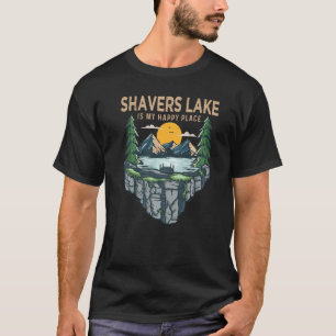 Angeln Booten Camping Mein Glücklicher Ort Rasiere T-Shirt