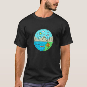 Angeln Booten Camping Mein glücklicher Ort Table R T-Shirt