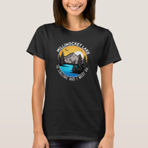 Angeln Bootfahren Camping Lakeview Millinocket See T-Shirt