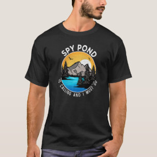 Angeln Bootfahren Camping Lakeview Spy Pond T-Shirt