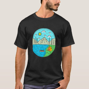 Angeln Bootfahren Camping Mein Glücklicher Ort Reg T-Shirt