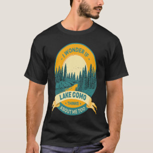 Angeln Bootfahren Camping See Urlaub Lake Como T-Shirt