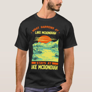 Angeln Bootfahren Camping Seebad Lake Mcdonou T-Shirt