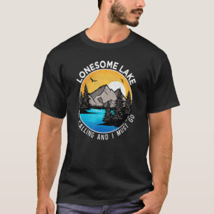 Angeln Bootfahren Camping Seeblick Einsamer See T-Shirt