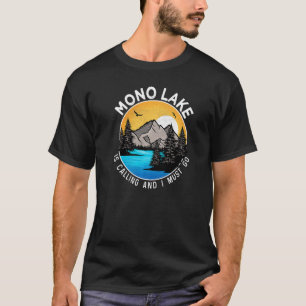 Angeln Bootfahren Camping Seeblick Mono Lake T-Shirt