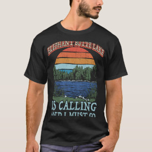 Angeln Camping Retro See Urlaub Elephant Butte T-Shirt