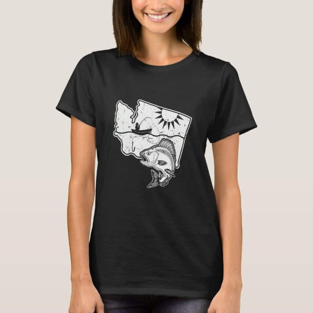 Angeln Cool Washington State Design T-Shirt (Vorderseite)
