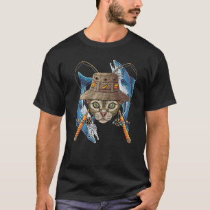 Angeln Devon Rex Outdoor Angler Katze Niedlich Fli T-Shirt