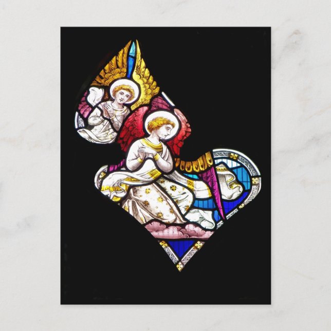 ANGELN FENSTER AUS GLAS POSTKARTE (Vorderseite)