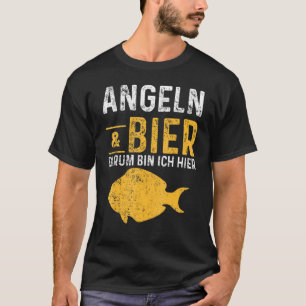 Angeln Fisch Angelrute Köder Bier T-Shirt
