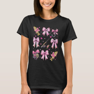Angeln Fischer Angelrute Mädchen Kokette Schleife  T-Shirt