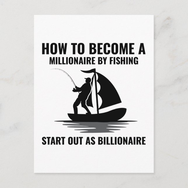 Angeln Fischer Outdoor Funny Square Sticke Postkarte (Vorderseite)