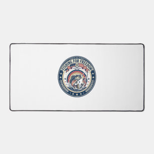 Angeln für Freiheit Patriotisches Hobby Vintage Schreibtischunterlage