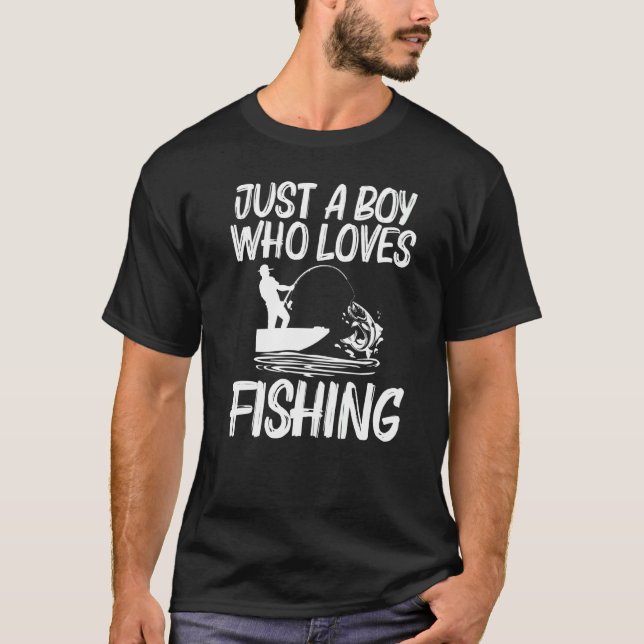 Angeln für Jungen Kinder Fischer Köder Bootsfahrt T-Shirt (Vorderseite)