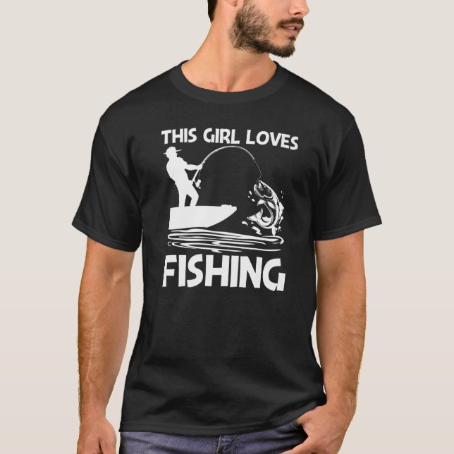 Angeln für Mädchen Kinder Fischer Köder Bootsfahrt T-Shirt (Vorderseite)