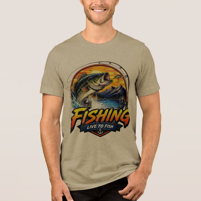 Angeln für Männer  Tri-Blend Shirt (Vorderseite)