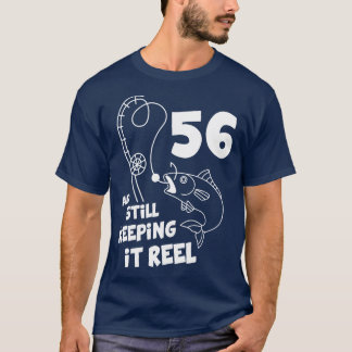Angeln Geburtstag 56. Tag Fisher Geburtstagsgesche T-Shirt