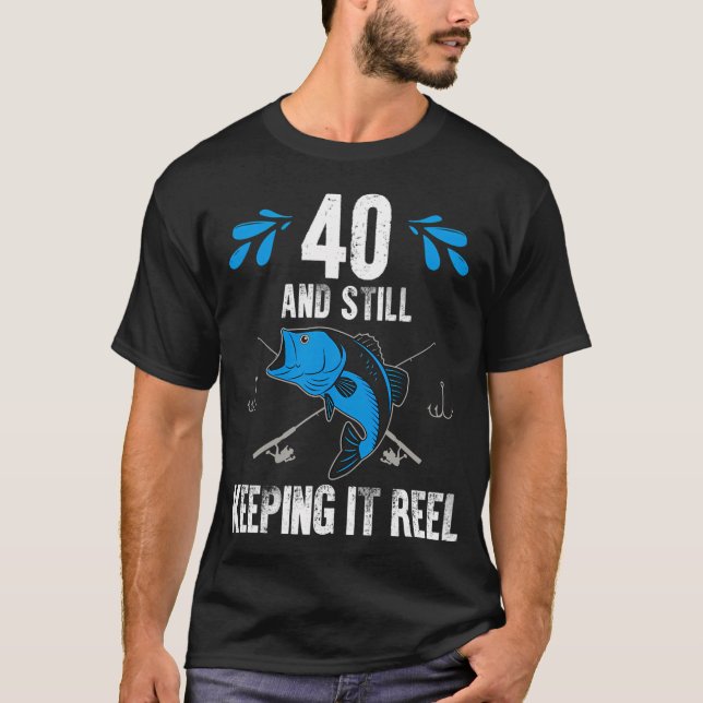 Angeln Geburtstag mit Reel T-Shirt (Vorderseite)