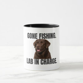 Angeln-Geh-Tasse mit Labrador in Charge Tasse