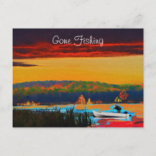 Angeln gehende Postkarte