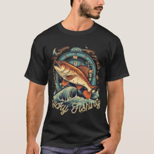 Angeln glückliches Fischen T-Shirt