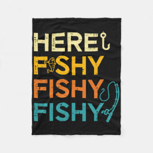 Angeln hier Fisch Retro-Fischliebhaber Fischer Män Fleecedecke