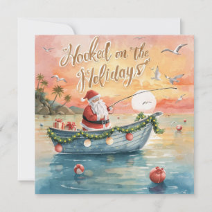 Angeln "Hookon the Holidays" mit dem Weihnachtsman Feiertagskarte