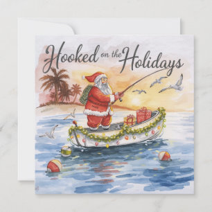 Angeln "Hookon the Holidays" mit dem Weihnachtsman Feiertagskarte