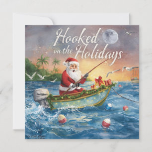 Angeln "Hookon the Holidays" mit dem Weihnachtsman Feiertagskarte