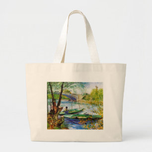 Angeln im Frühling, Vincent van Gogh. Schöne Fisch Jumbo Stoffbeutel