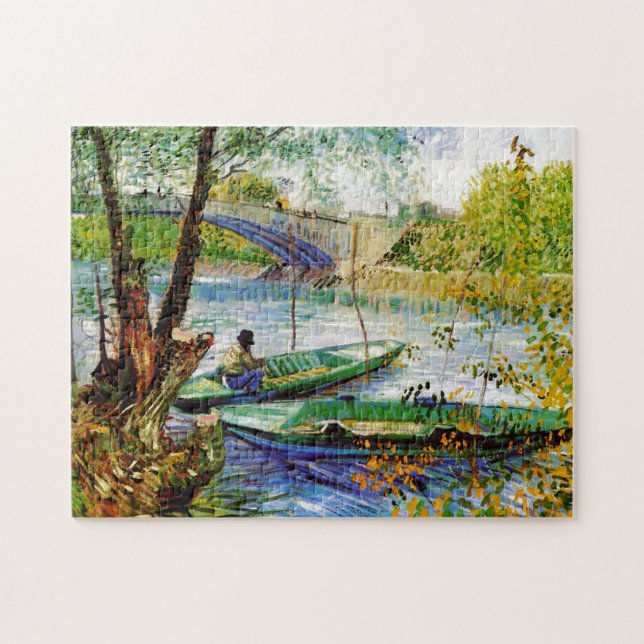 Angeln im Frühling, Vincent van Gogh. Schöne Fisch Puzzle (Horizontal)