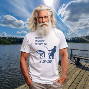 Angeln im Ruhestand mit dem Rodfather Großer Fisch T-Shirt