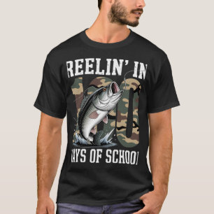 Angeln_ in 100 Tagen Schule Bass Camo Angel-Fische T-Shirt