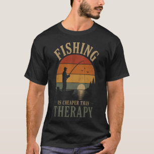 Angeln ist billiger als Therapie Vintage Retro 70e T-Shirt