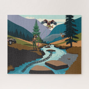 Angeln ist eine Chance, mit der Mutter Natur Brot Puzzle