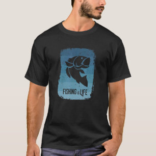 Angeln ist lebenslanges Boot Eis Fischer Flieger F T-Shirt