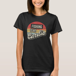 Angeln ist mein Cardio Vintage Retro Fische fangen T-Shirt