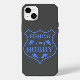Angeln ist mein Hobby Schild Zitat auf Wappen iPhone 14 Plus Hülle