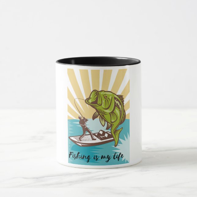 Angeln ist mein Leben Tasse (Zentrum)
