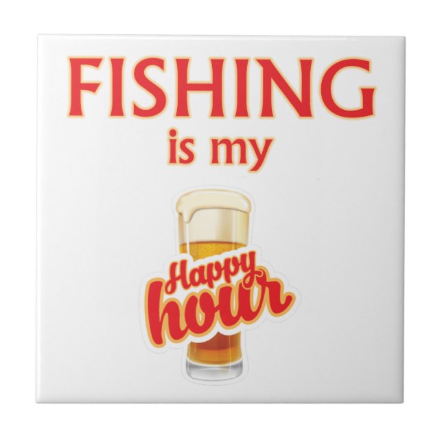 Angeln ist meine glückliche Stunde Fliese (Vorderseite)