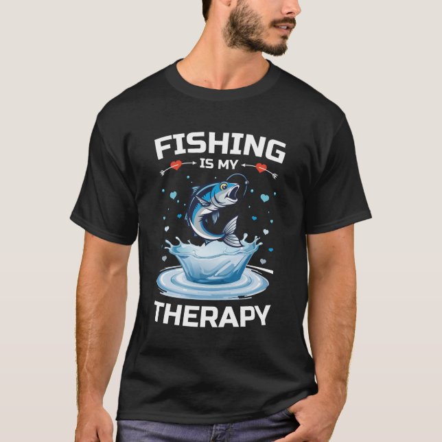 Angeln ist meine Therapie, Funny Fisherman, Angeln T-Shirt (Vorderseite)
