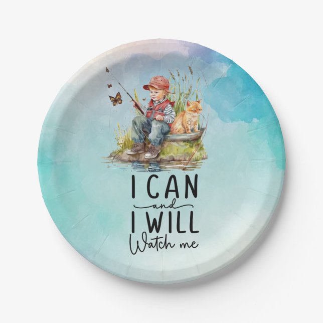 Angeln ist meine Therapie Pappteller (Vorderseite)