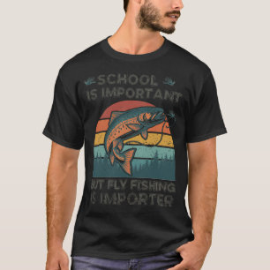 Angeln ist wichtiger Retro-Sonnenuntergang-Barsch- T-Shirt