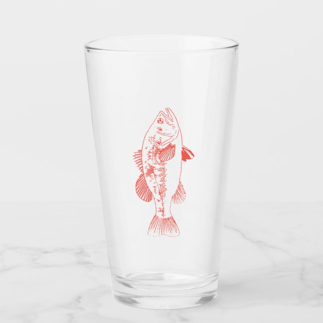 Angeln & Jagd - Fischpint-Glas Glas (Vorderseite)