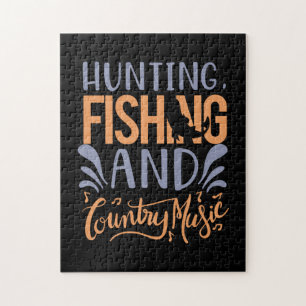 Angeln Kunst Jagd Angeln Und Country-Musik Puzzle