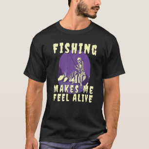 Angeln lässt mich mich lebendig fühlen Skelett bei T-Shirt